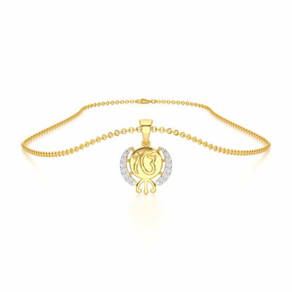 Onkar Grace Silver Pendant - Yellow Gold - Image 3