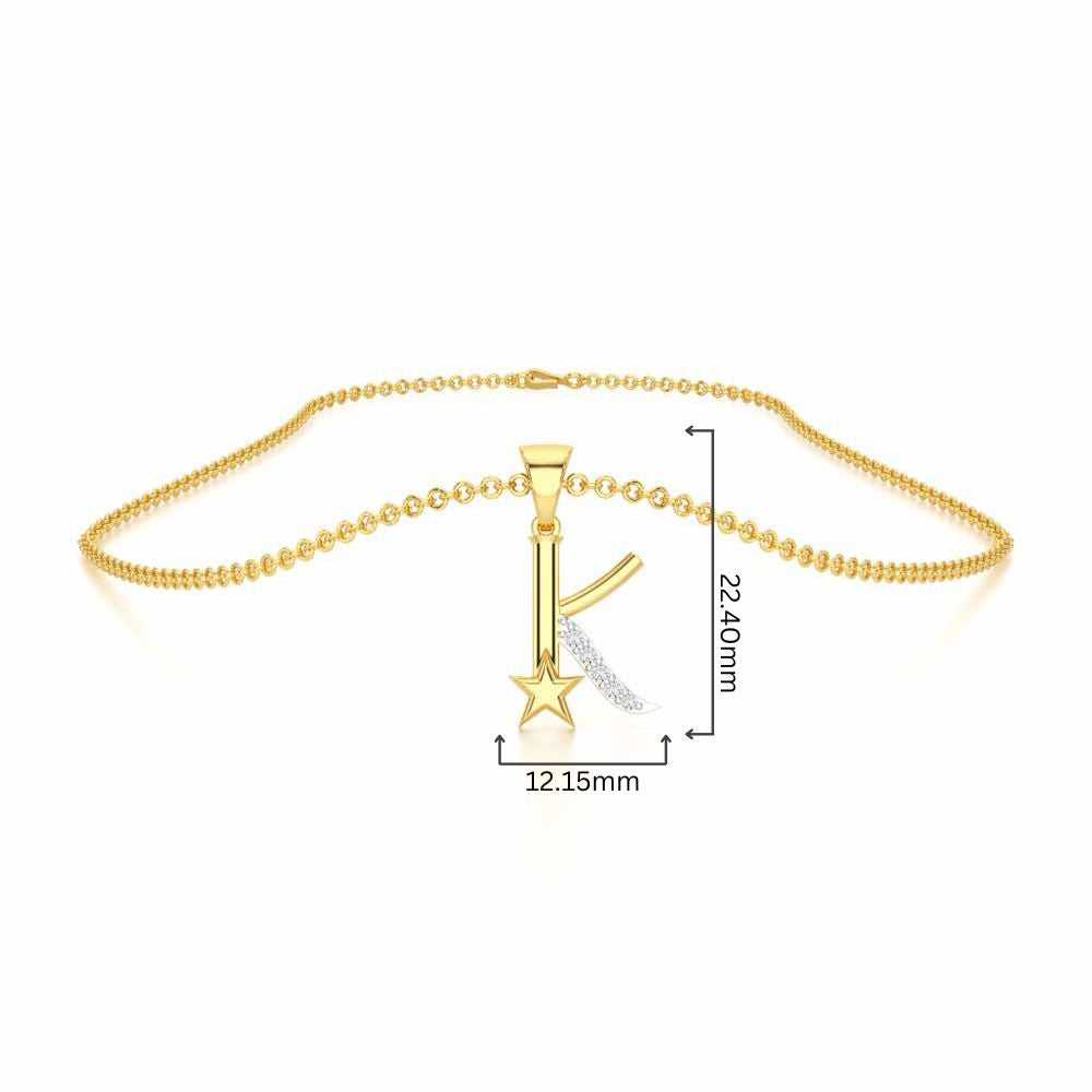 K-Glint Silver Pendant - Yellow Gold - Image 4