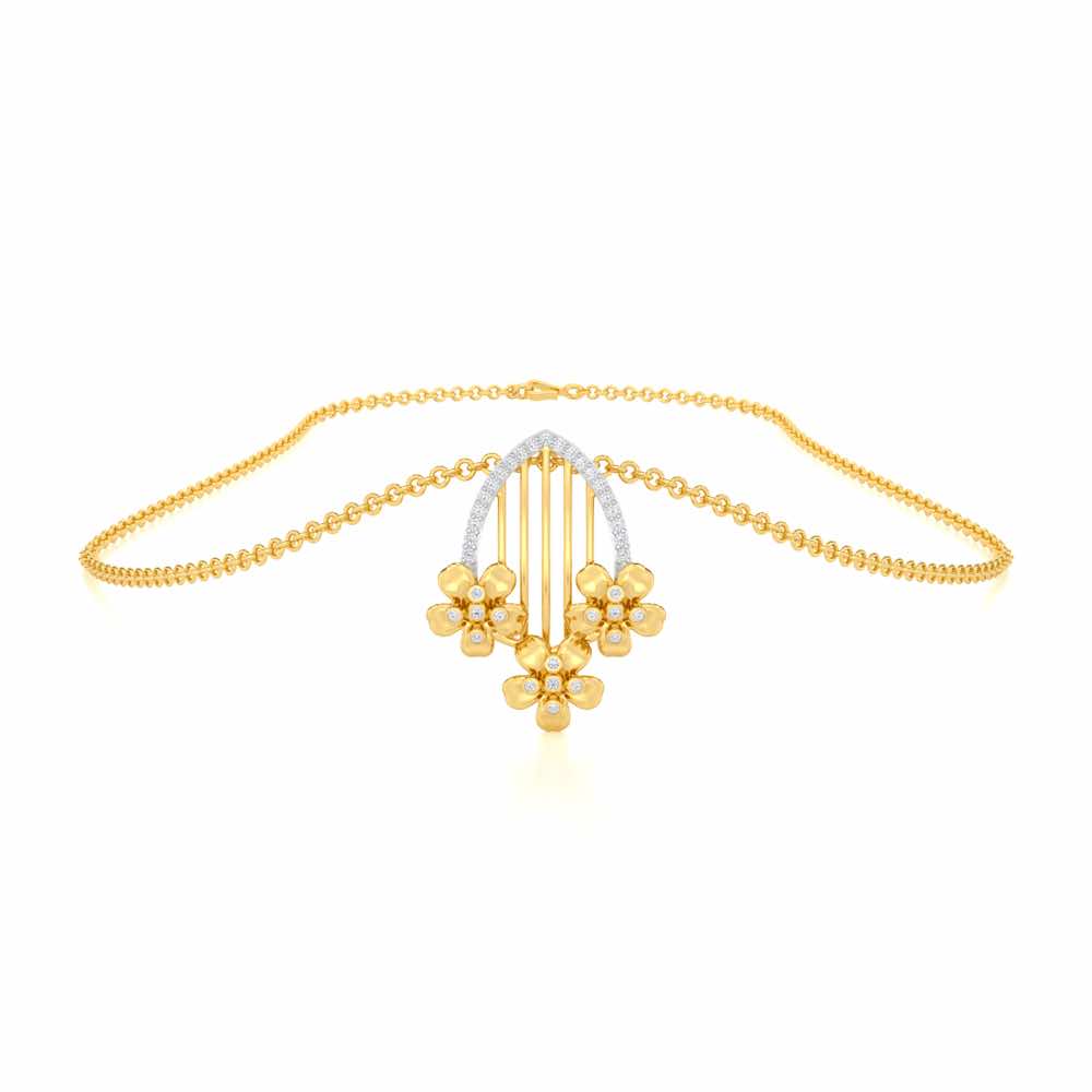 Zenith Strings Silver Pendant - Yellow Gold - Image 3