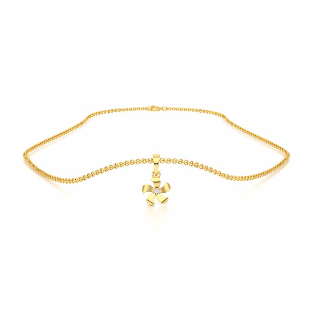 Blossom Bliss Silver Pendant - Yellow Gold - Image 3