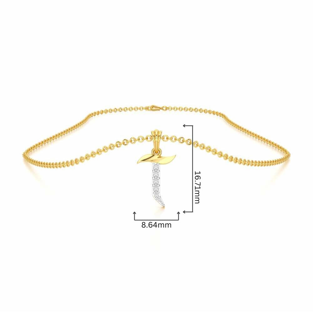 T-Luke Silver Pendant - Yellow Gold - Image 4