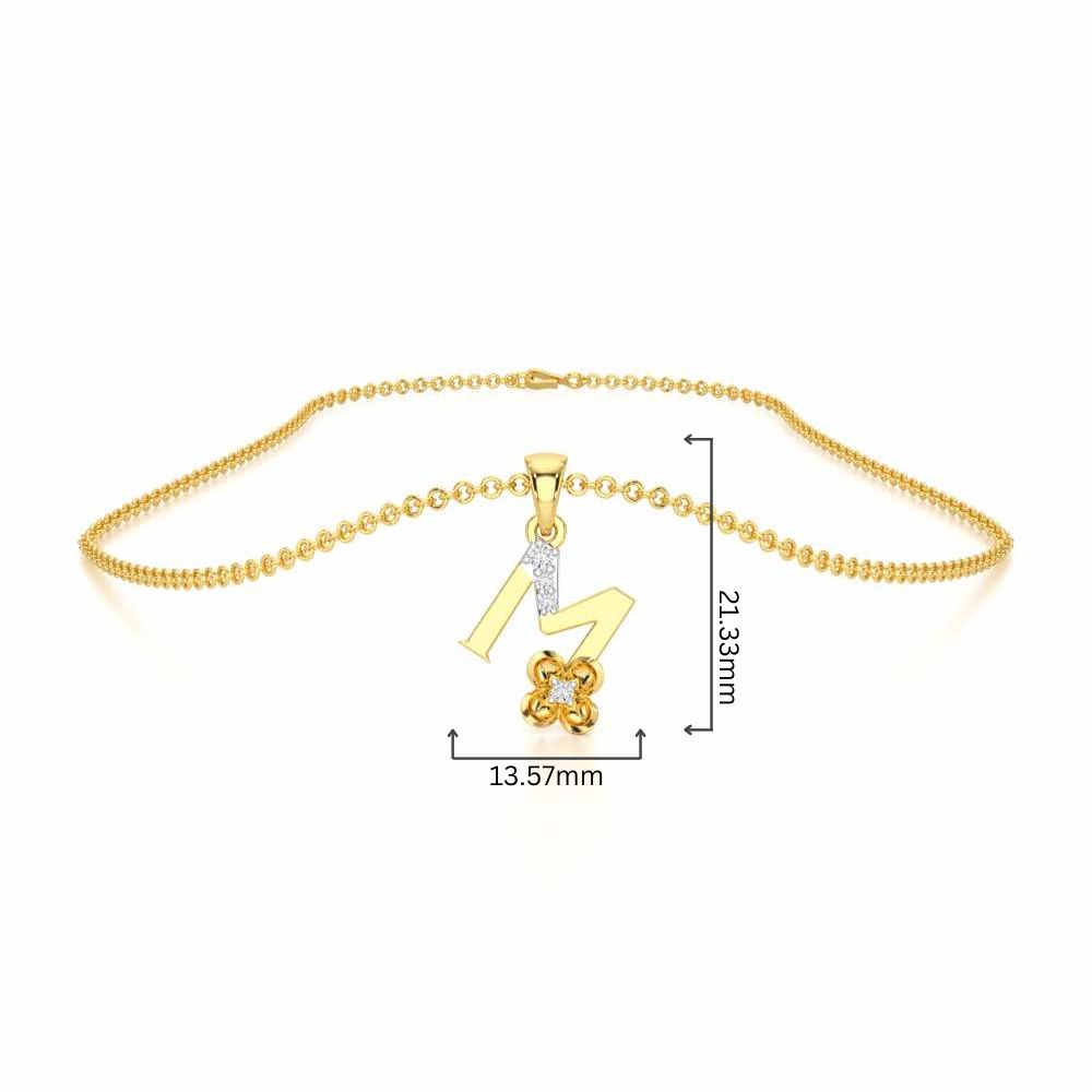 M-Glint Silver Pendant - Yellow Gold - Image 4