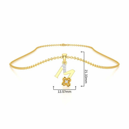 M-Glint Silver Pendant - Yellow Gold - Image 4