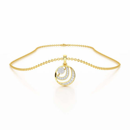 Silver Ripples Silver Pendant - Yellow Gold - Image 3