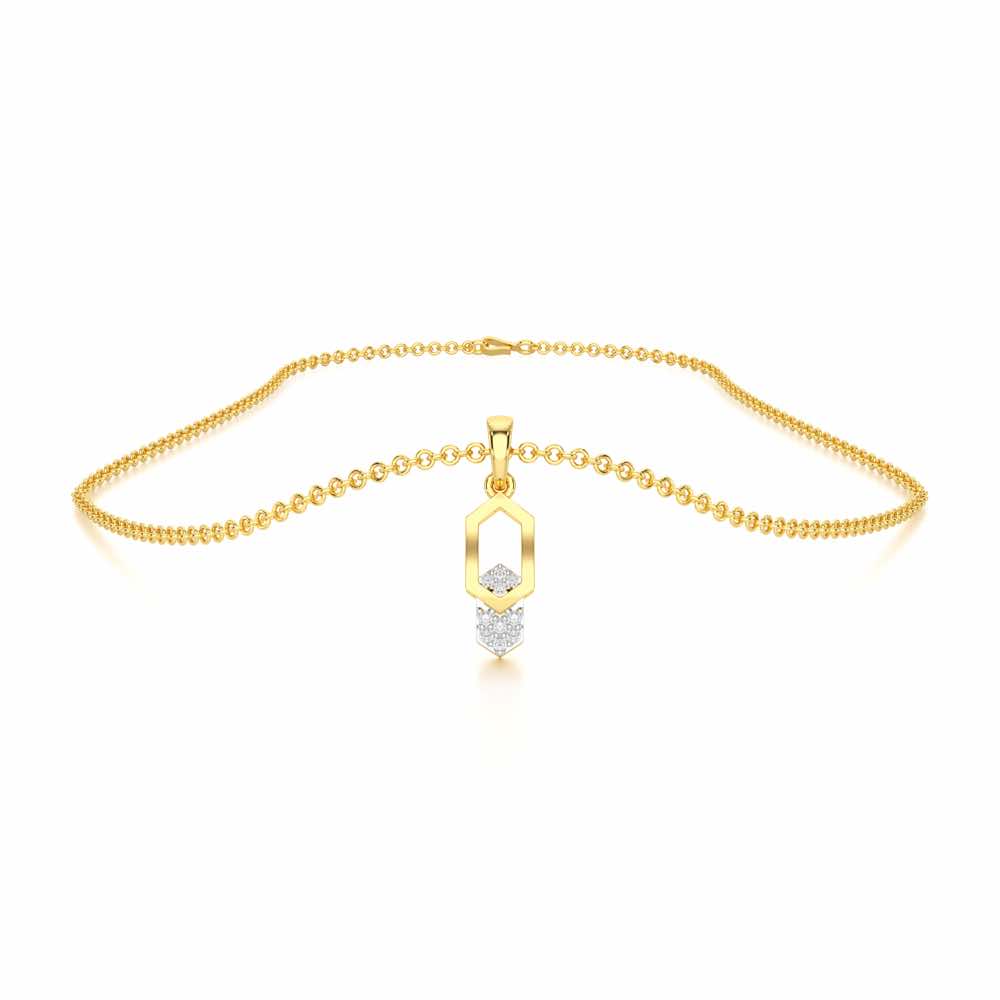 Soft Glow Silver Pendant - Yellow Gold - Image 3