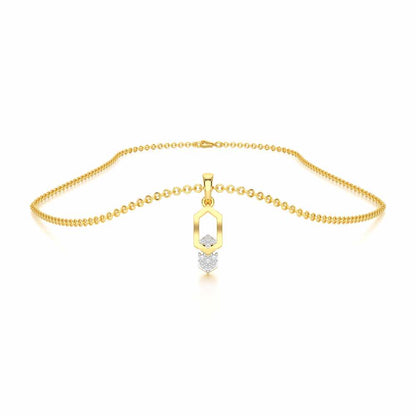 Soft Glow Silver Pendant - Yellow Gold - Image 3