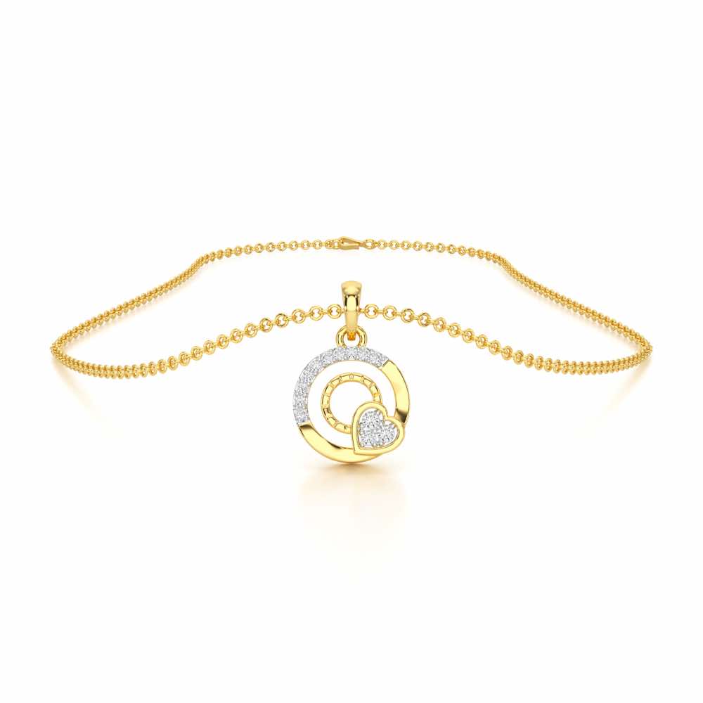 Celestial Heart Silver Pendant - Yellow Gold - Image 3