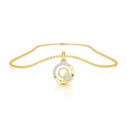 Celestial Heart Silver Pendant - Yellow Gold - Image 3