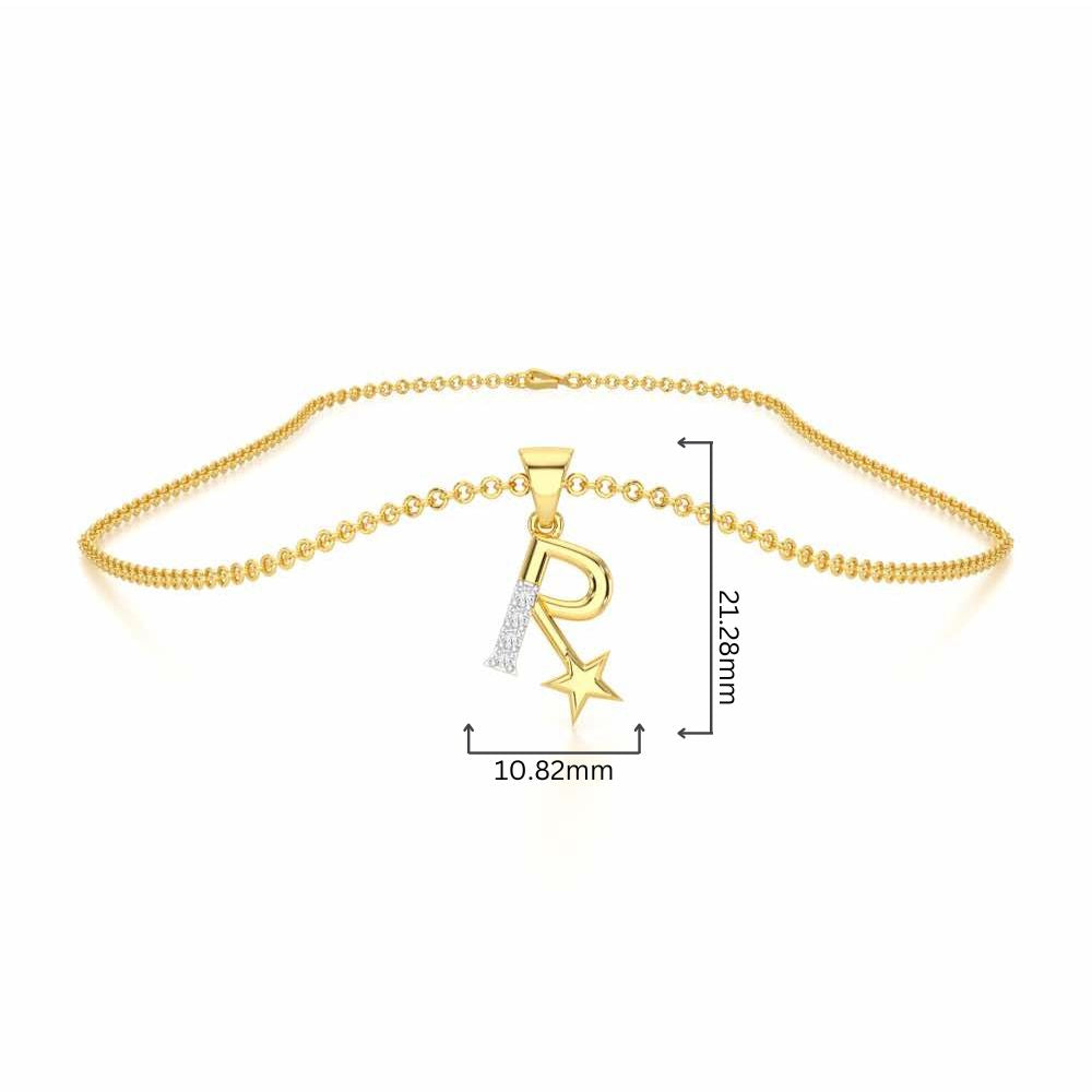 R-Glint Silver Pendant - Yellow Gold - Image 4