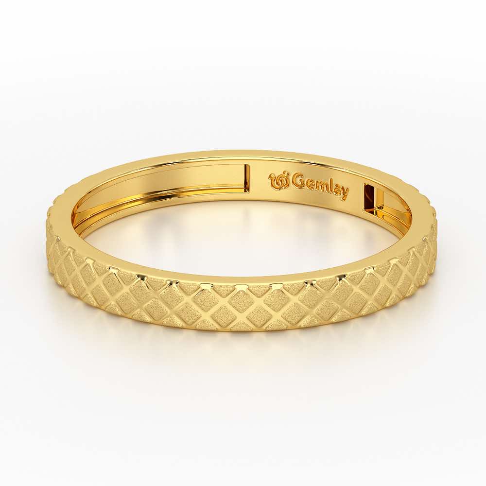 Etched Cross Silver Ring - Yellow Gold - Image 3