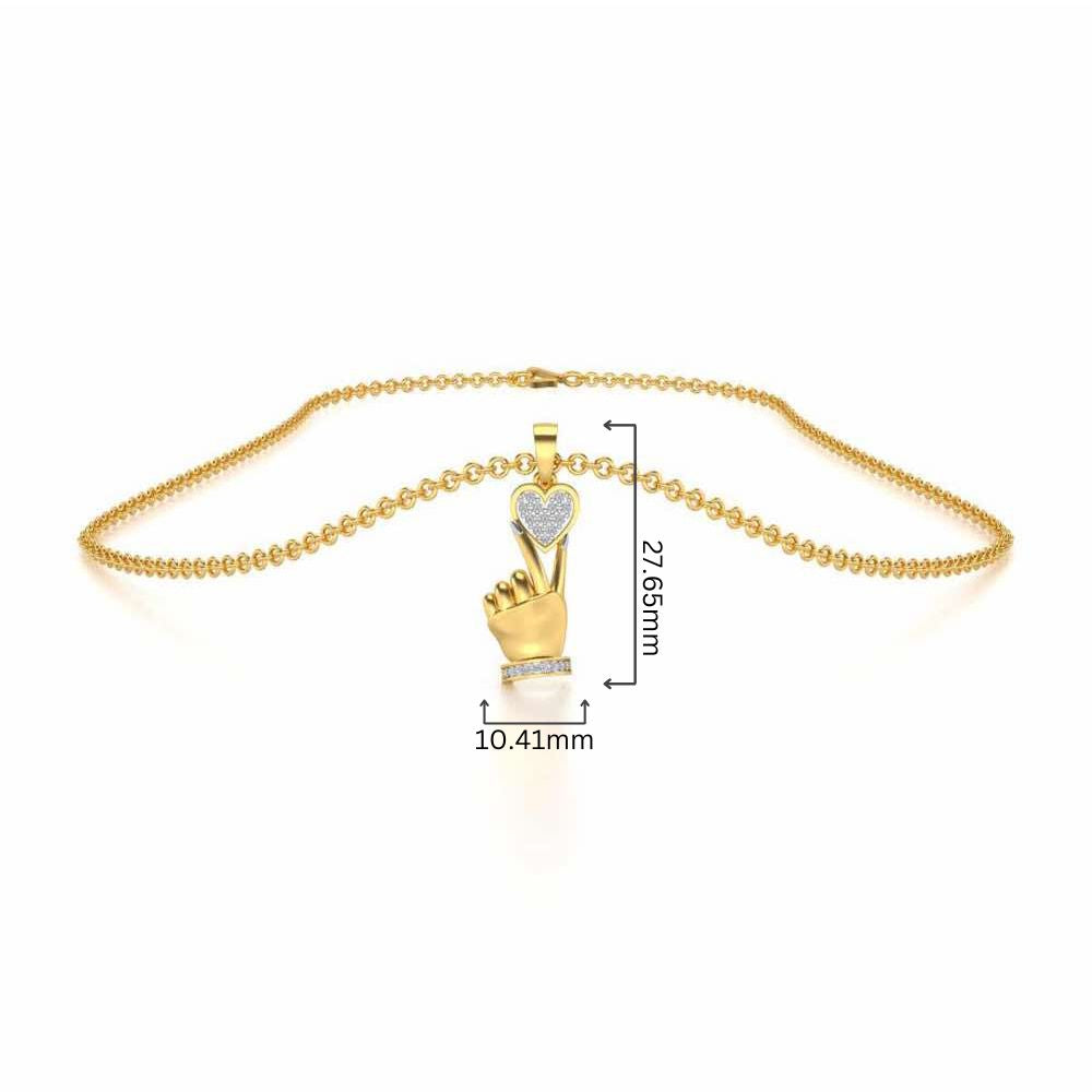 Cute Heart Silver Pendant - Yellow Gold - Image 4