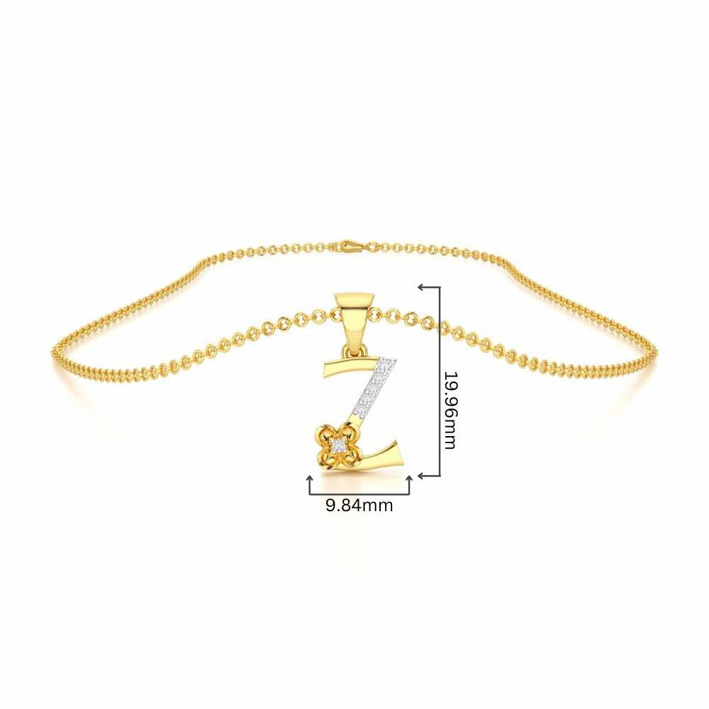 Z-Glint Silver Pendant - Yellow Gold - Image 4