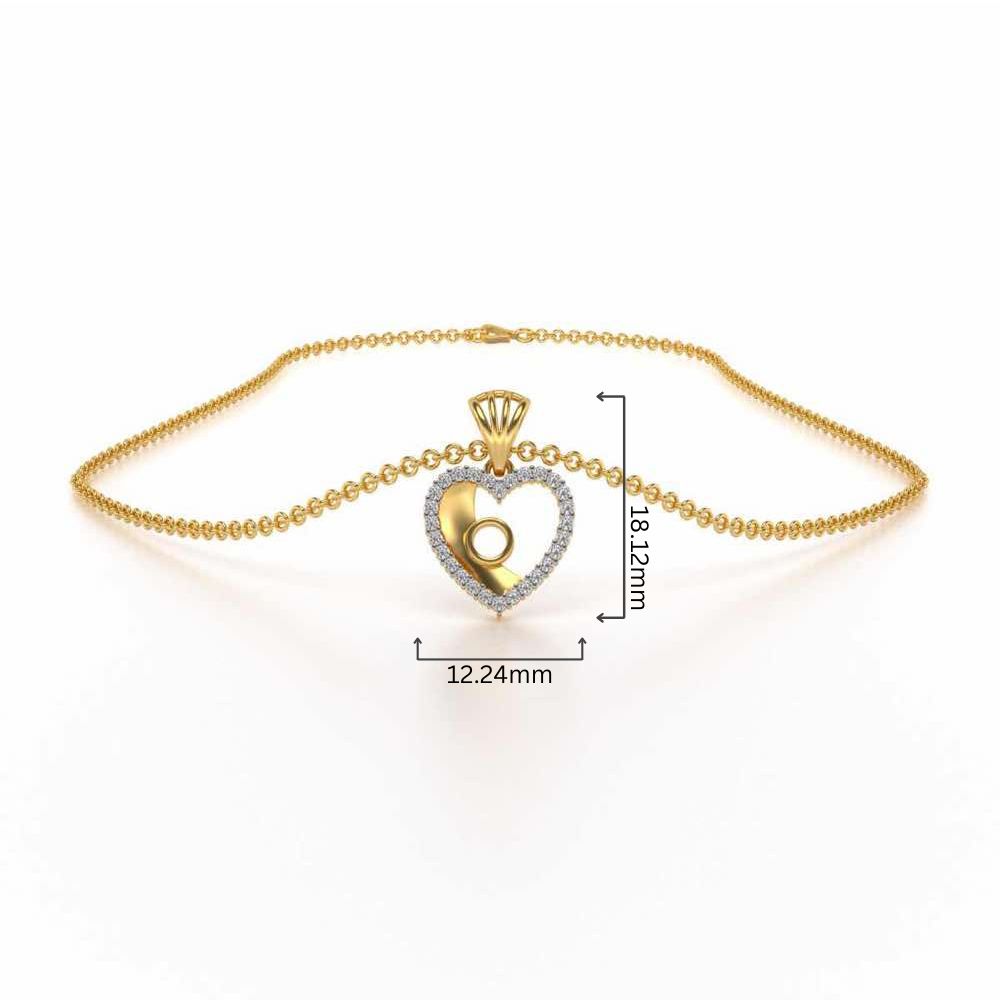 Whole Heart Silver Pendant - Yellow Gold - Image 4