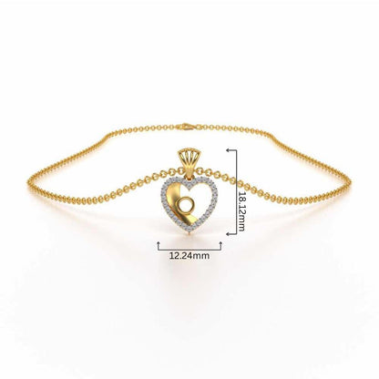 Whole Heart Silver Pendant - Yellow Gold - Image 4