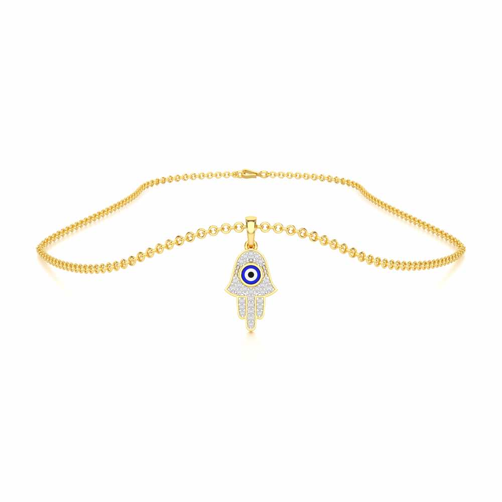 Protective Gaze Silver Pendant - Yellow Gold - Image 3