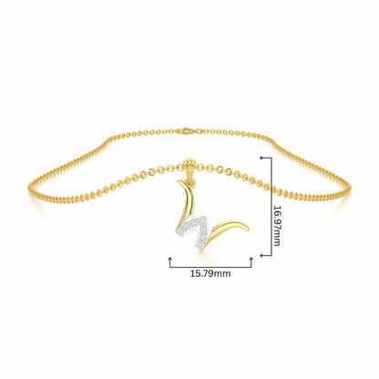 W-Luke Silver Pendant - Yellow Gold - Image 4