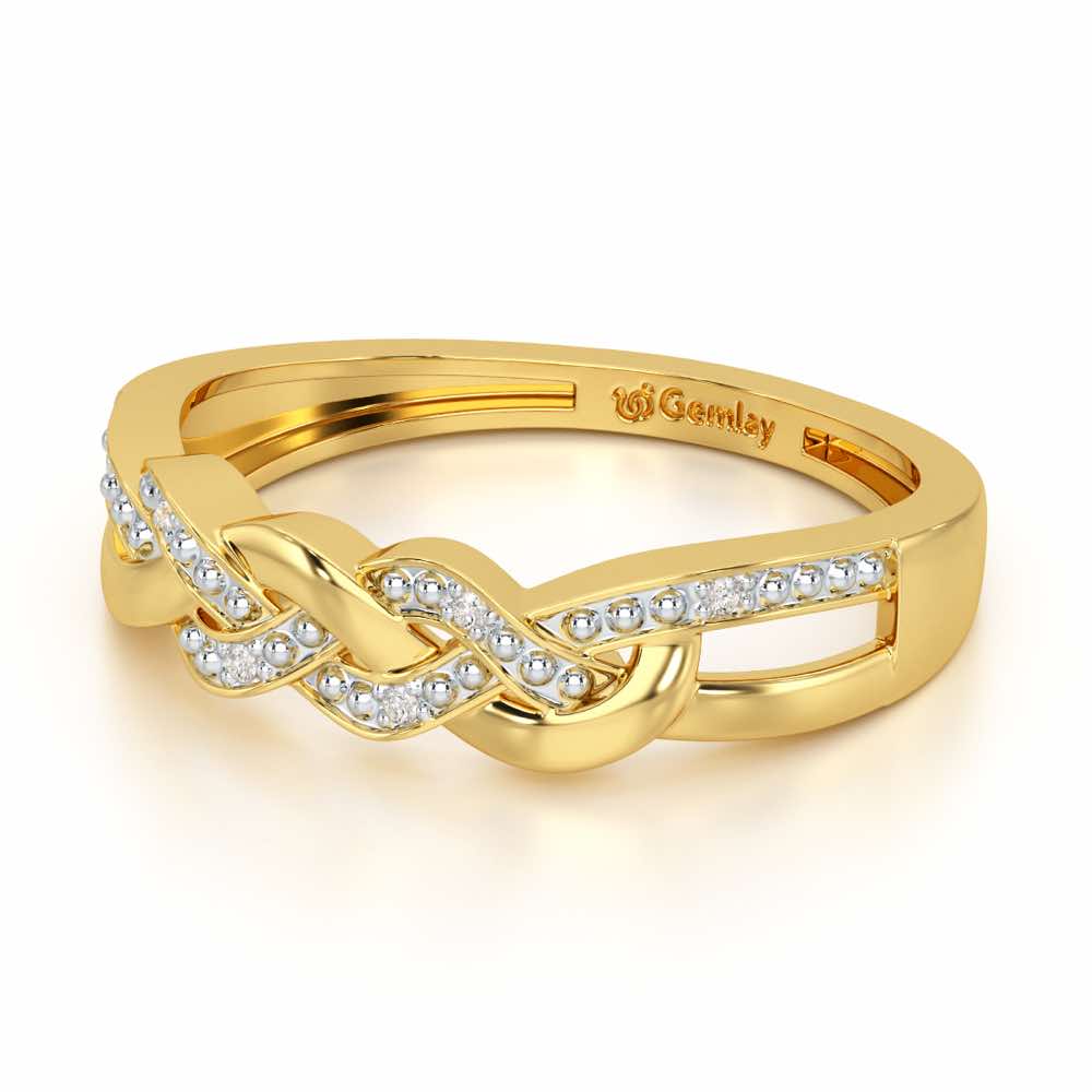 Twists Of Shine Silver Ring - Yellow Gold - Image 3