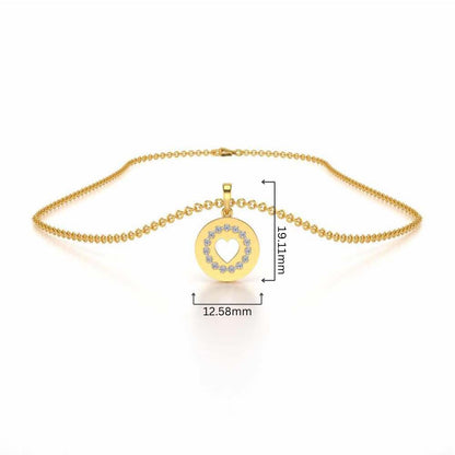 Surround Heart Silver Pendant - Yellow Gold - Image 4