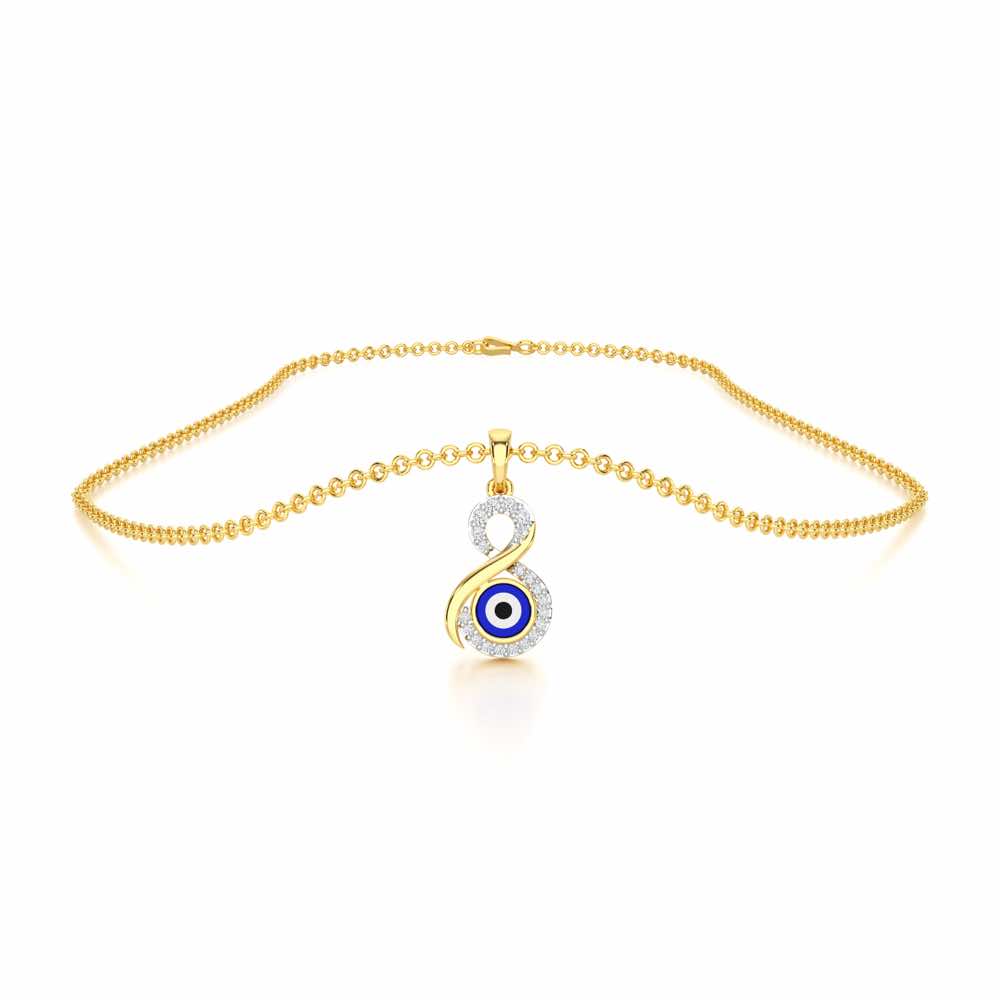 Sacred Gaze Silver Pendant - Yellow Gold - Image 3