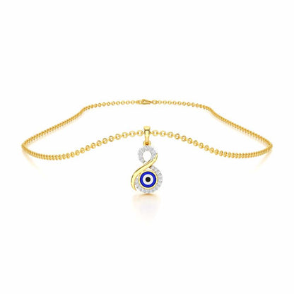 Sacred Gaze Silver Pendant - Yellow Gold - Image 3