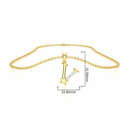 V-Glint Silver Pendant - Yellow Gold - Image 4