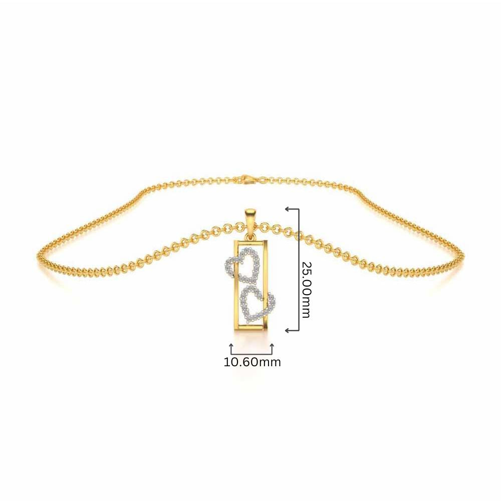 Heart Window Silver Pendant - Yellow Gold - Image 4