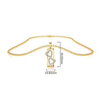 Heart Window Silver Pendant - Yellow Gold - Image 4