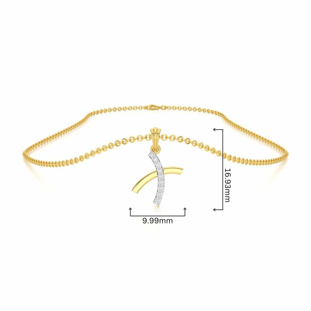 X-Luke Silver Pendant - Yellow Gold - Image 4