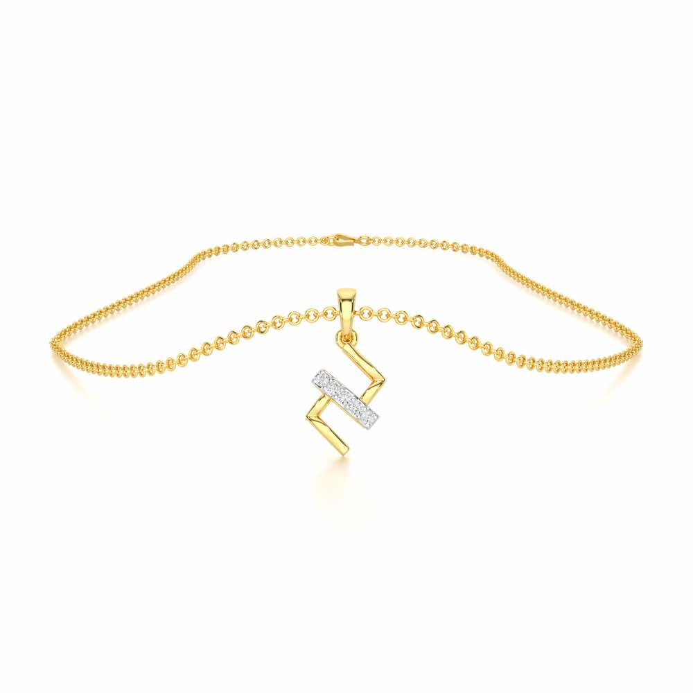Subtle Spark Silver Pendant - Yellow Gold - Image 3