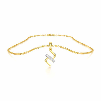 Subtle Spark Silver Pendant - Yellow Gold - Image 3