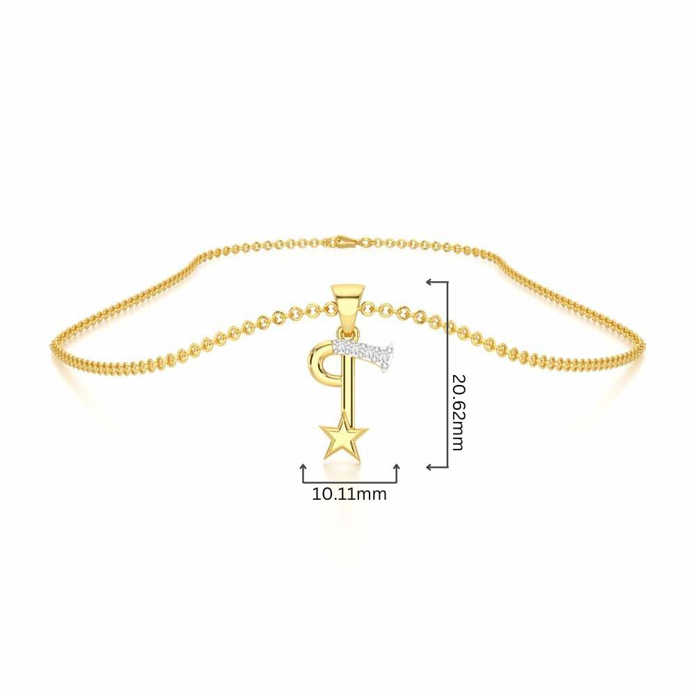T-Glint Silver Pendant - Yellow Gold - Image 4
