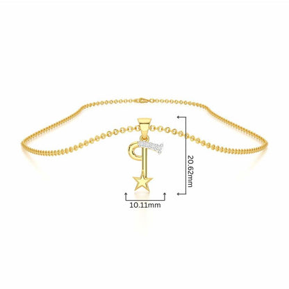 T-Glint Silver Pendant - Yellow Gold - Image 4