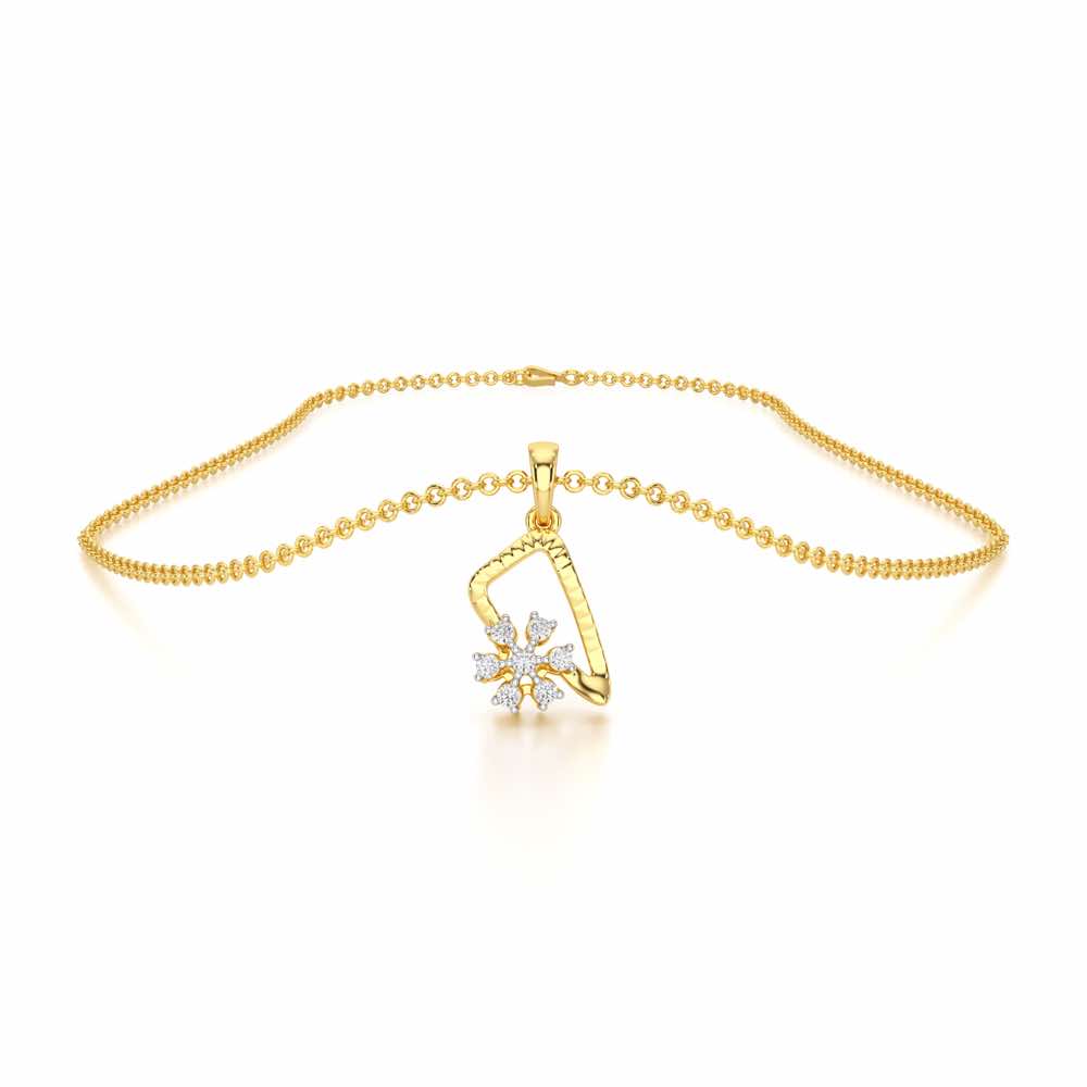 Serene Elegance Silver Pendant - Yellow Gold - Image 3