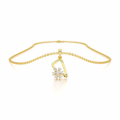 Serene Elegance Silver Pendant - Yellow Gold - Image 3