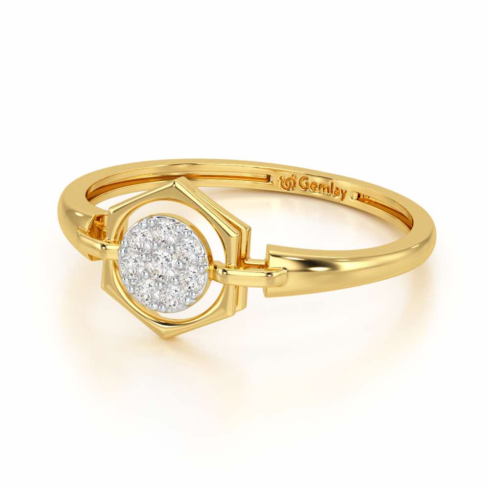 Shanya Shine Silver Ring - Yellow Gold - Image 3