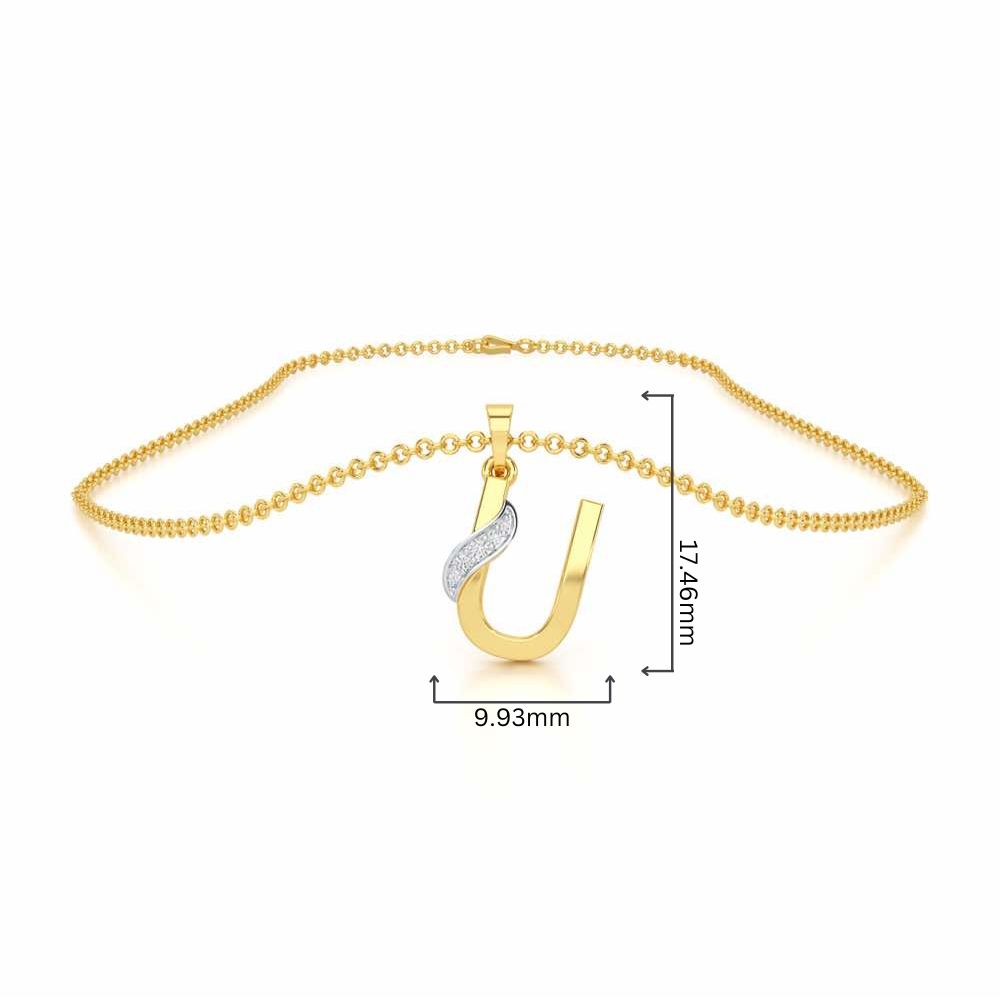U-Spark Silver Pendant - Yellow Gold - Image 4
