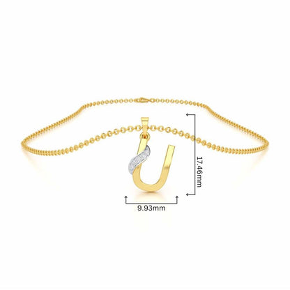 U-Spark Silver Pendant - Yellow Gold - Image 4