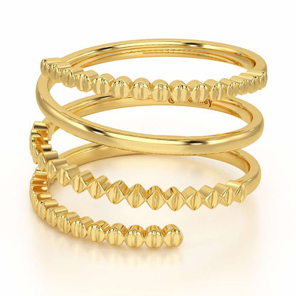 Spring Sing Silver Ring - Yellow Gold - Image 3