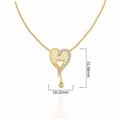 Lovely Heart Silver Pendant - Yellow Gold - Image 4