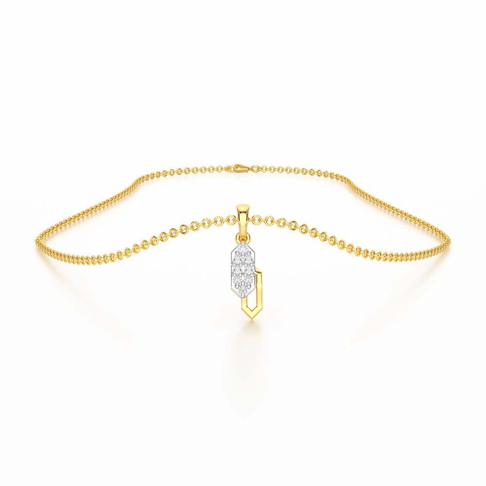 Moonbeam Glow Silver Pendant - Yellow Gold - Image 3