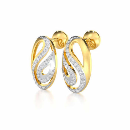 Radiant Cadence Silver Earrings - Yellow Gold - Image 3