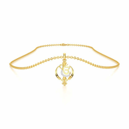 Onkar Light Silver Pendant - Yellow Gold - Image 3