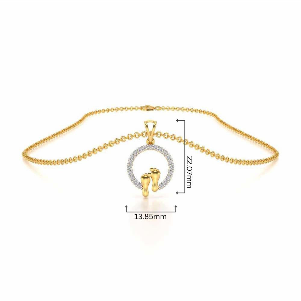 Tinsel Feet Silver Pendant - Yellow Gold - Image 4