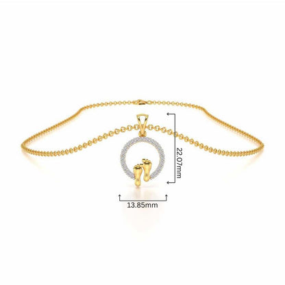 Tinsel Feet Silver Pendant - Yellow Gold - Image 4