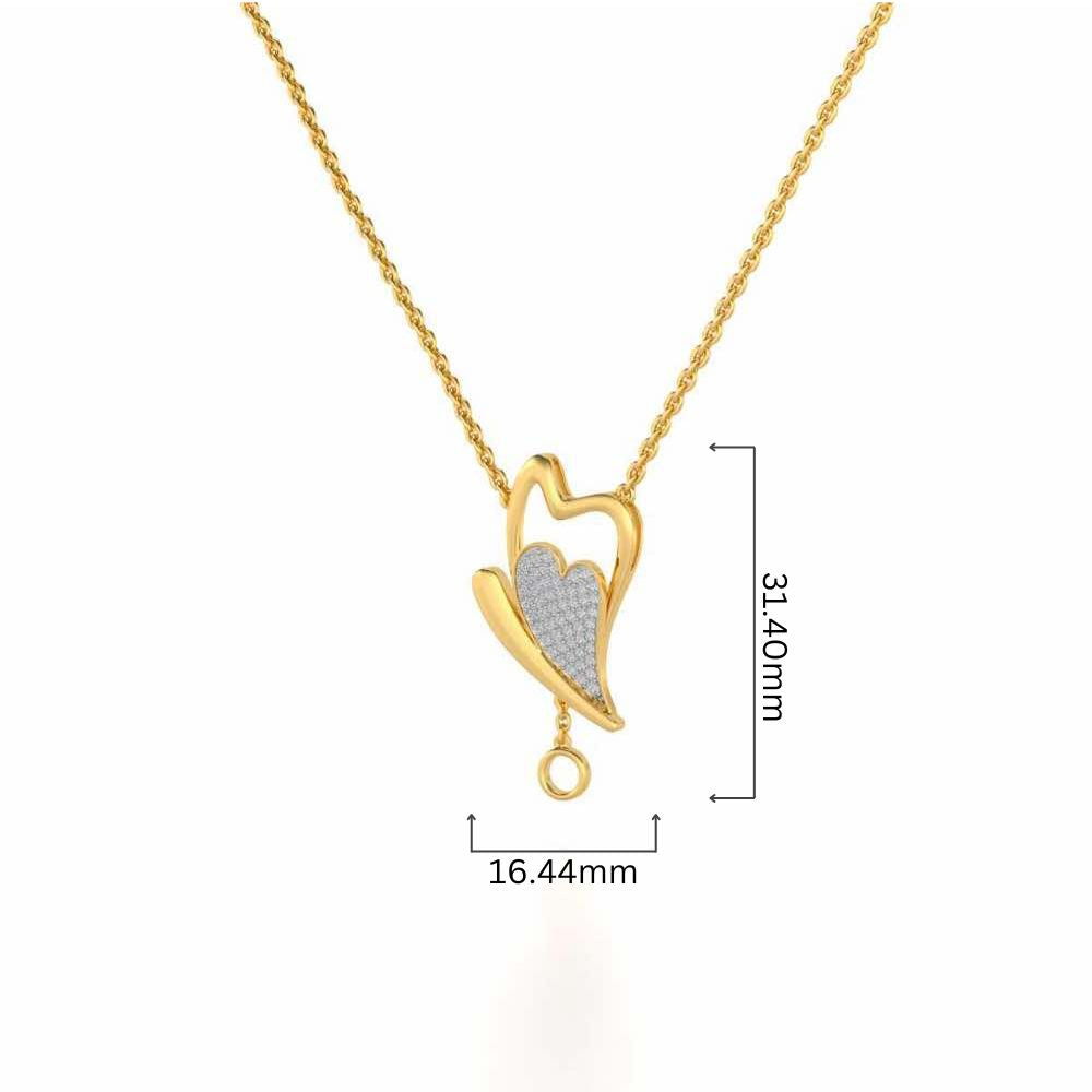Fly Heart Silver Pendant - Yellow Gold - Image 4