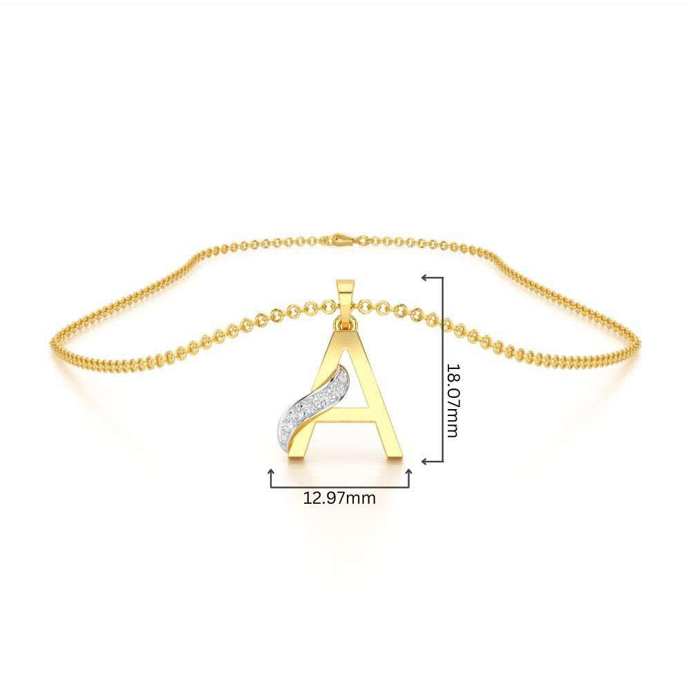 A-Spark Silver Pendant - Yellow Gold - Image 4