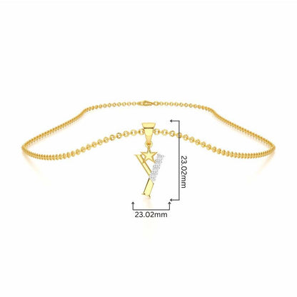 Y-Glint Silver Pendant - Yellow Gold - Image 4