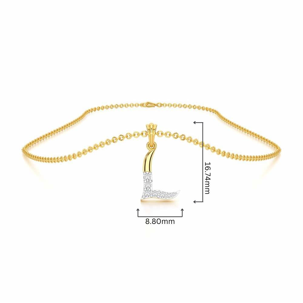 L-Luke Silver Pendant - Yellow Gold - Image 4