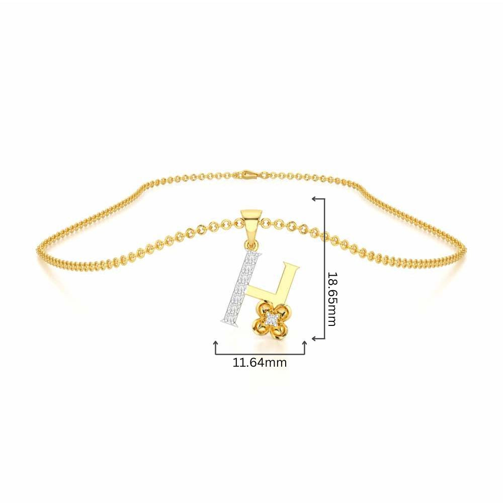 H-Glint Silver Pendant - Yellow Gold - Image 4