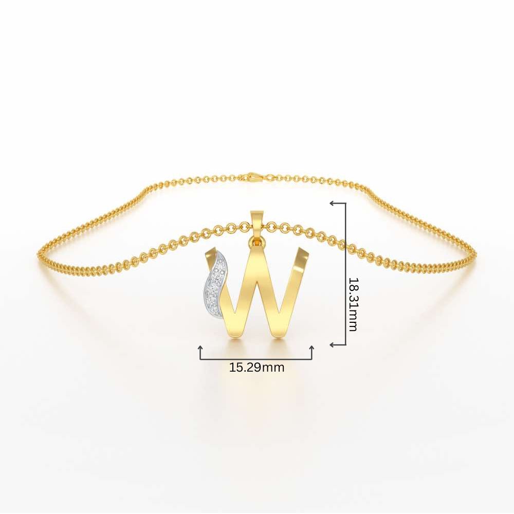 W-Spark Silver Pendant - Yellow Gold - Image 4